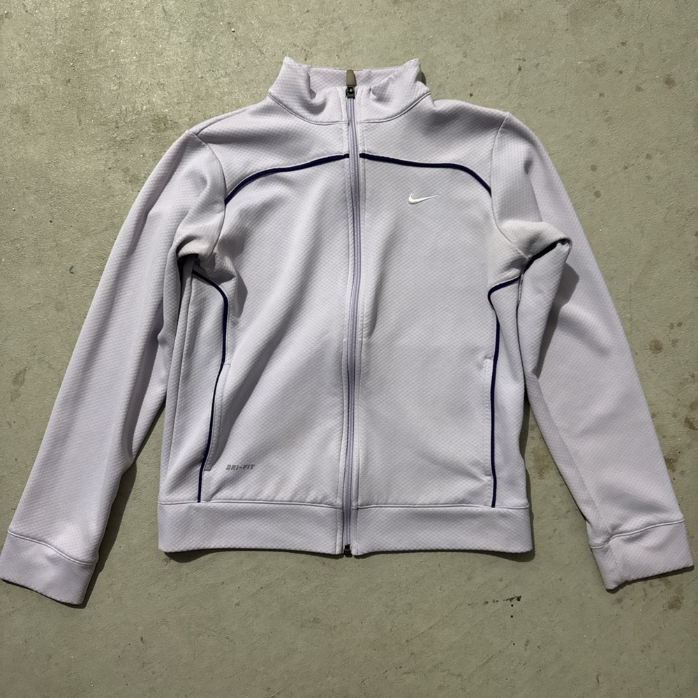 Nike White and Purple Dri-FIT Jacket